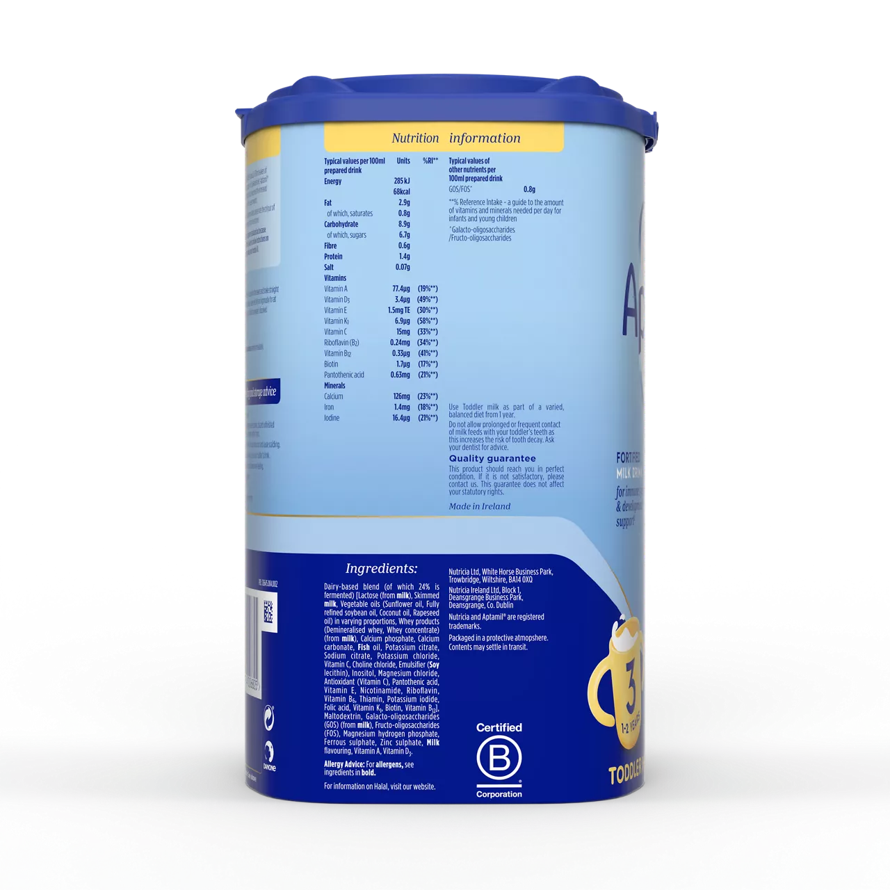 6罐装||英国爱他美 Aptamil Formula 3段婴儿奶粉 1-2岁 800G 新包装