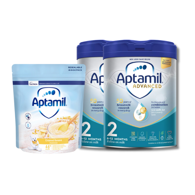 【焕金2+1】爱他美白金2段800g*2罐 + 香蕉米糊125g*1袋 Aptamil Advanced