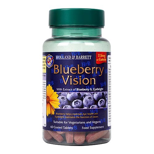 H&B 荷柏瑞蓝莓叶黄素 7.5mg高倍浓缩护眼片 60粒 Holland & Barrett  [补货中，预计5月中下]