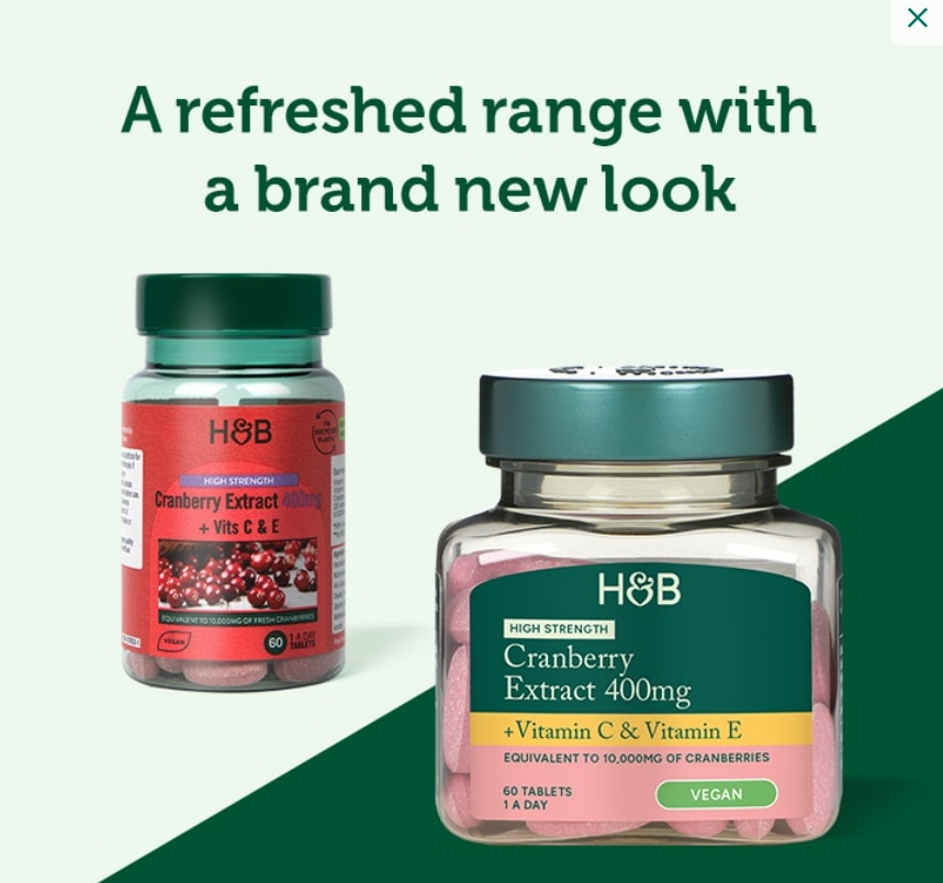 4盒装||荷柏瑞高含量400MG蔓越莓精华片60粒Holland&Barrett[5月中下到货]