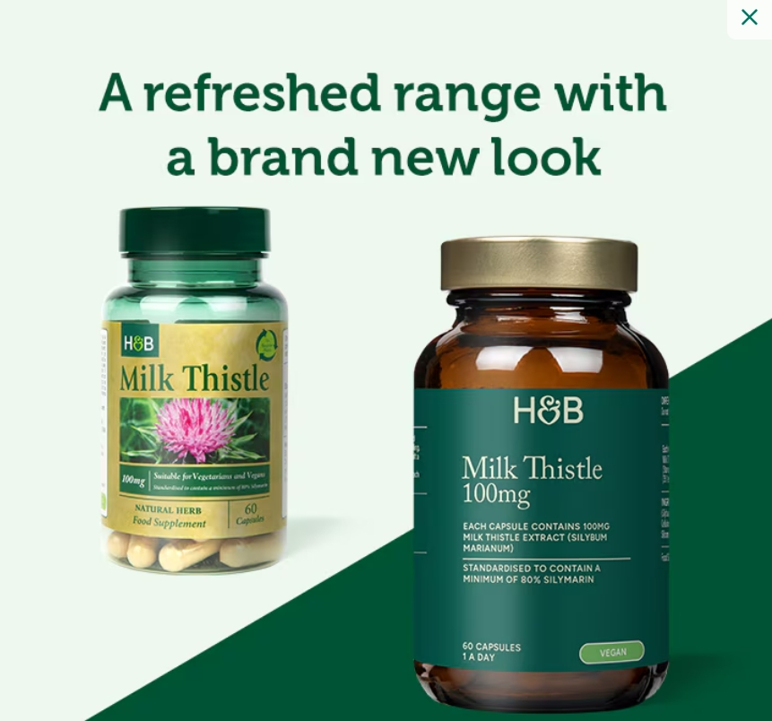 4盒装||H&B天然护肝奶蓟胶囊100mg 60粒Holland&Barrett