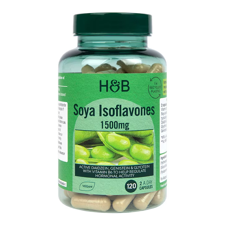 【5折】3件装||H&B 荷柏瑞大豆异黄酮1500mg添加维生素B6 调节荷尔蒙 舒缓更年期 120粒 Holland & Barrett
