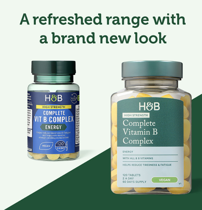 2件装||H&B 荷柏瑞复合维生素B族 肌醇 生物素 提升精力 120粒 Holland & Barrett