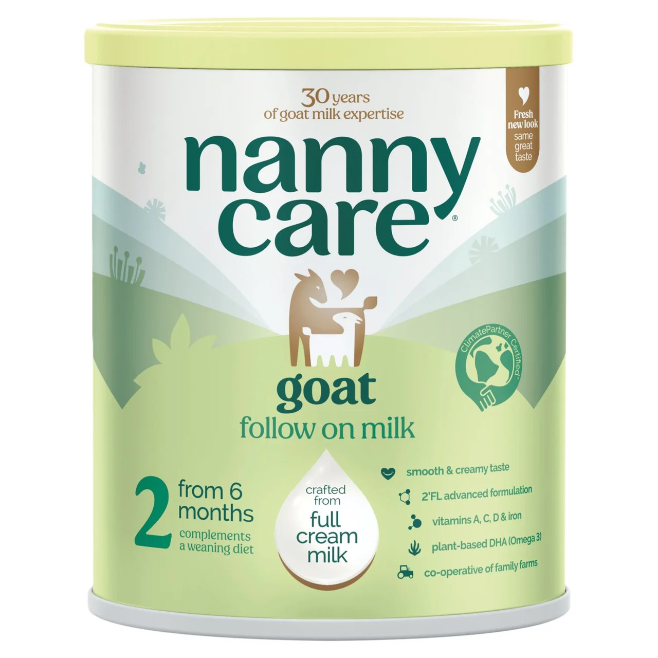 2罐装||英国Nannycare纳尼凯尔婴幼儿羊奶粉2段 6-12个月 800g【配方升级，含HMO】