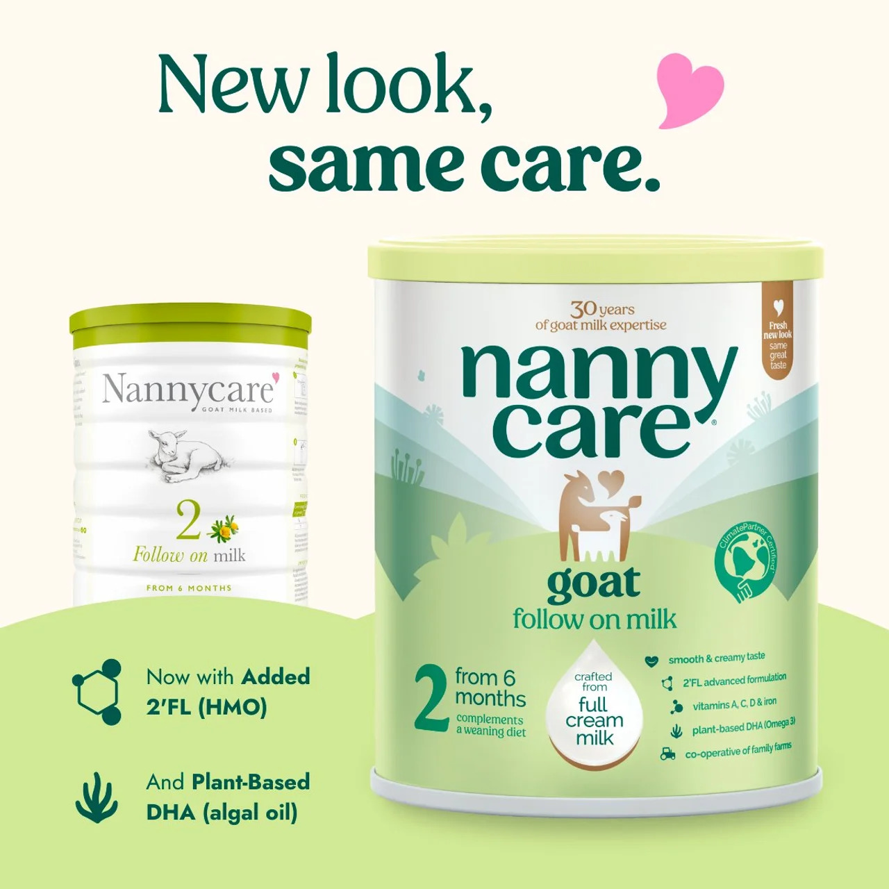 [新]4罐装||英国Nannycare纳尼凯尔婴幼儿羊奶粉2段 6-12个月 800g【配方升级，含HMO】