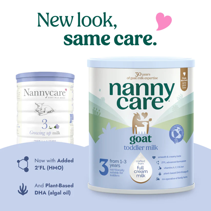 [新]英国Nannycare纳尼凯尔婴幼儿羊奶粉3段 1岁+ 800g【配方升级，含HMO】